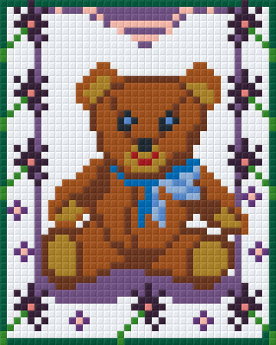 Teddy On Swing One [1] Baseplate PixelHobby Mini-mosaic Art Kit